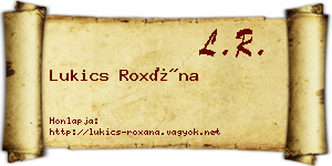 Lukics Roxána névjegykártya