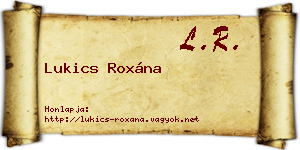 Lukics Roxána névjegykártya