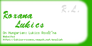 roxana lukics business card